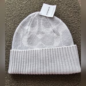 Coach Light Gray Knit Hat